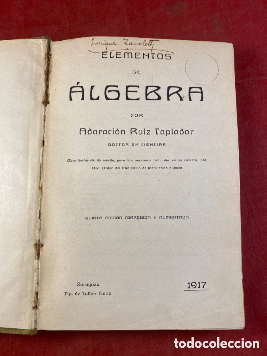 Libros antiguos: &Aacute;LGEBRA Y TRIGONOMETR&Iacute;A - Foto 2