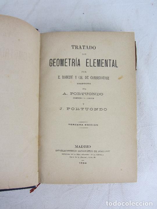 Libros antiguos: Tratado de Geometr&iacute;a Elemental. E. Rocuhe y Ch. de Comberousse.Tercera Edici&oacute;n 1888 - Foto 4