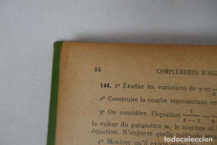 Libros antiguos: Pierre Chenevier. Cours dalg&egrave;bre - classes de math&eacute;matiques (en franc&eacute;s) 1931 - Foto 12