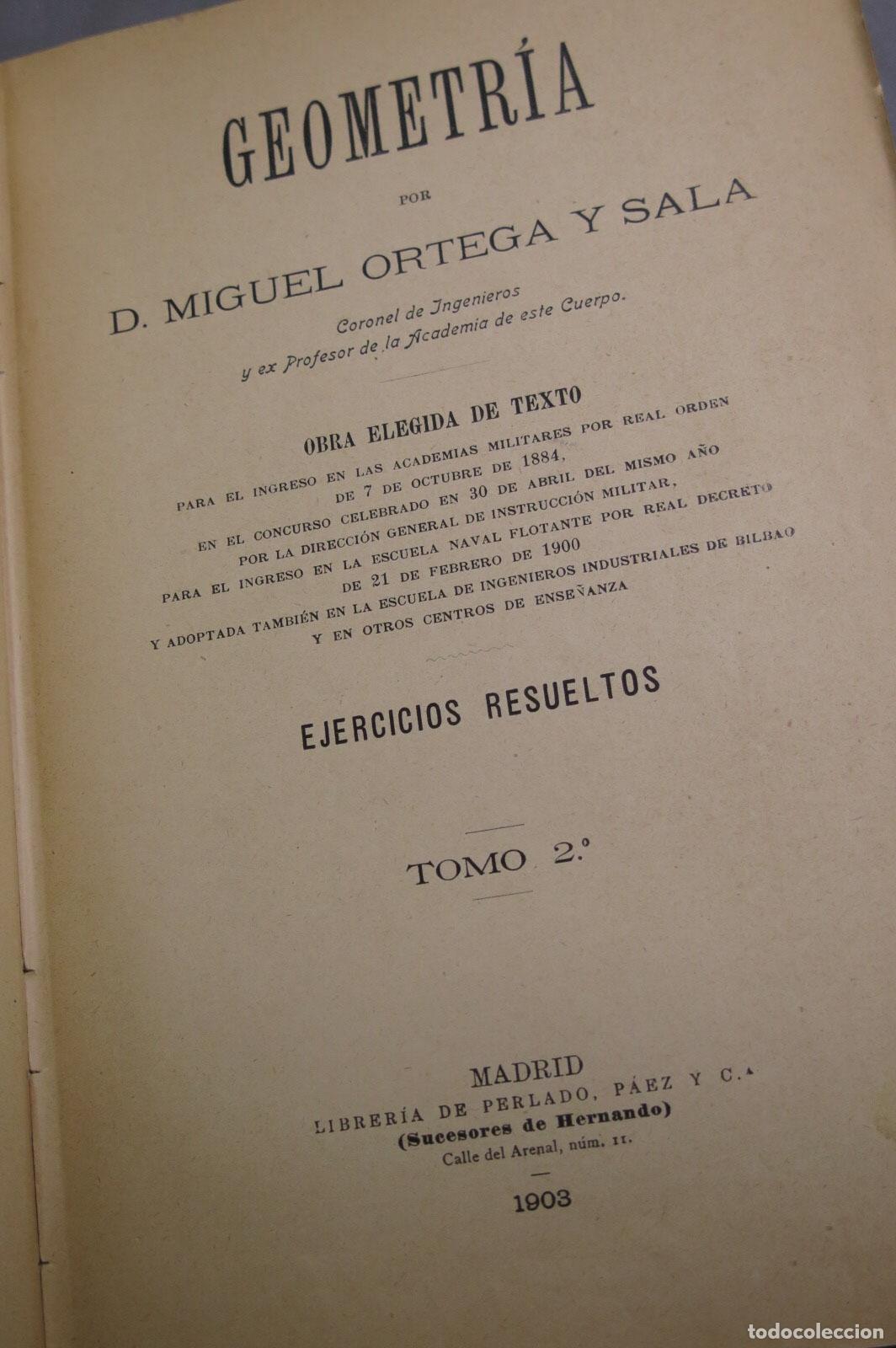 Libros antiguos: 1903. GEOMETRIA. ORTEGA - Foto 3