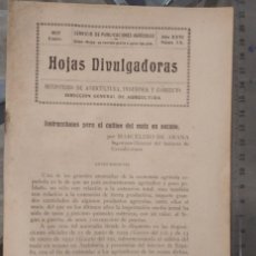 Libros antiguos: HOJAS DIVULGADORAS DE AGRICULTURA, ENERO 1932 /// AGRICULTOR AGRÍCOLA GANADO LABRANZA HUERTO CAMPO. Lote 402790749