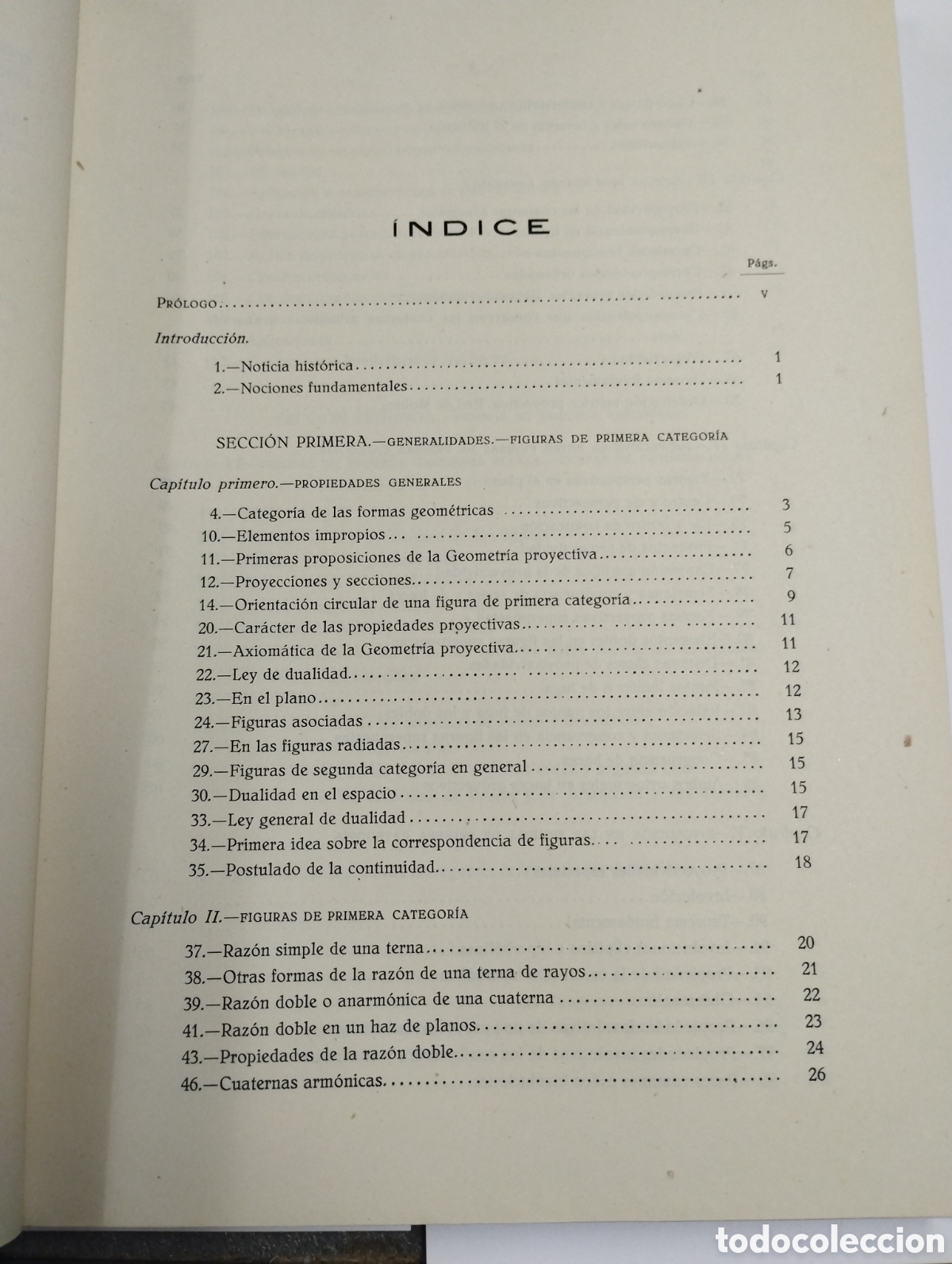 Libros antiguos: GEOMETR&Iacute;A PROYECTIVA - Jos&eacute; Cubillo y Fluiters. - Foto 2