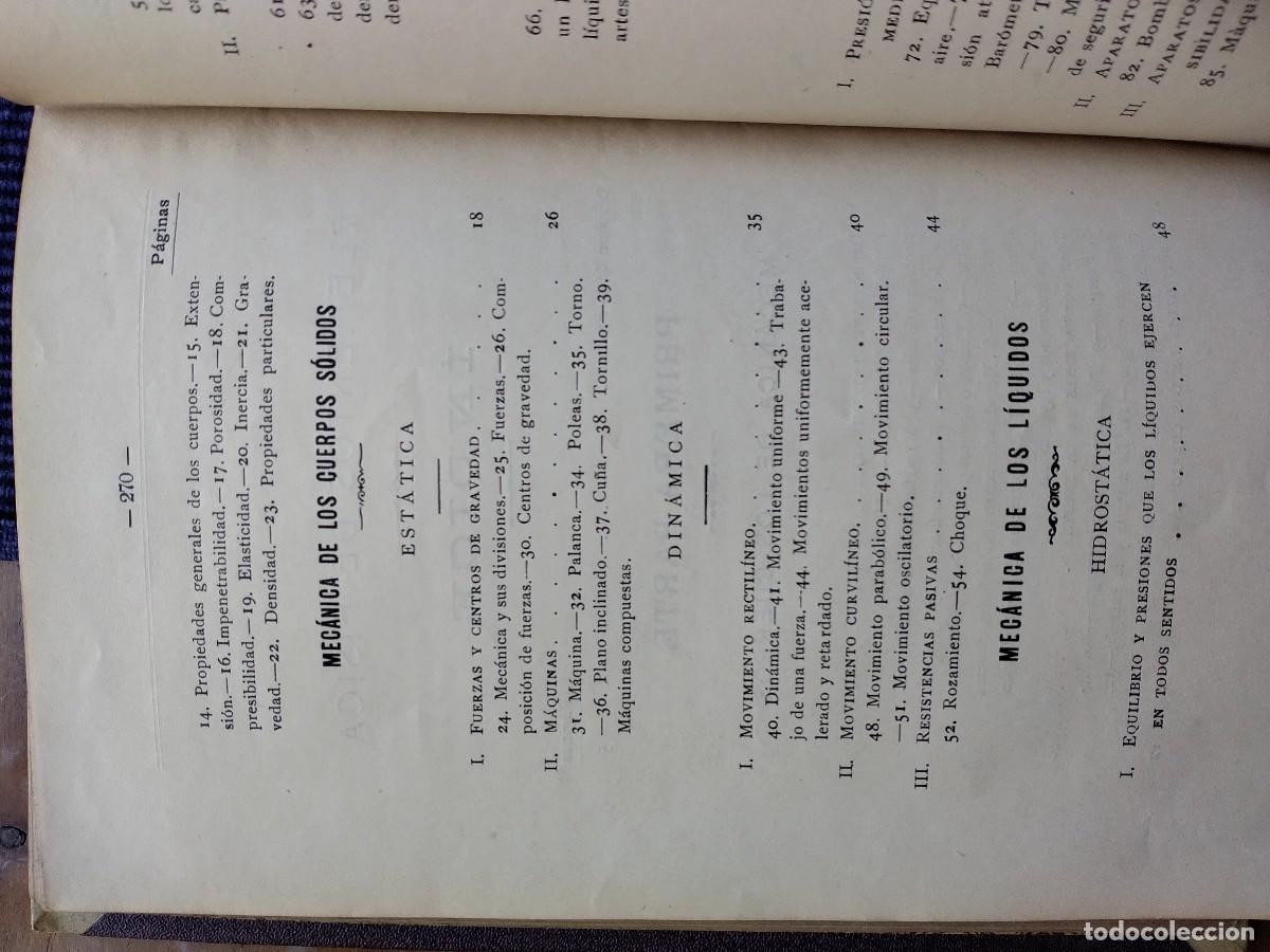 Libros antiguos: Elementos de f&iacute;sica La Coru&ntilde;a - Foto 5