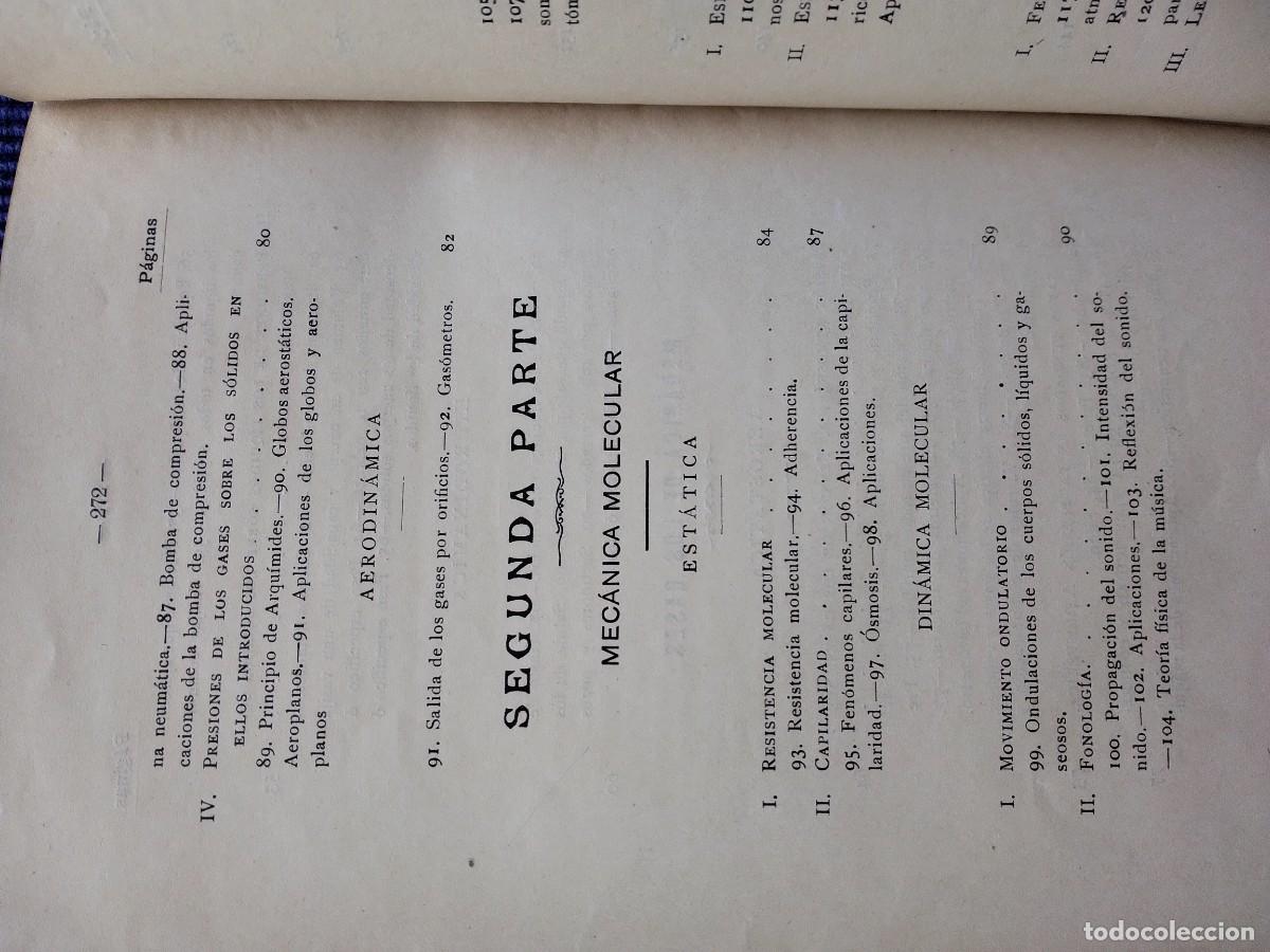 Libros antiguos: Elementos de f&iacute;sica La Coru&ntilde;a - Foto 7