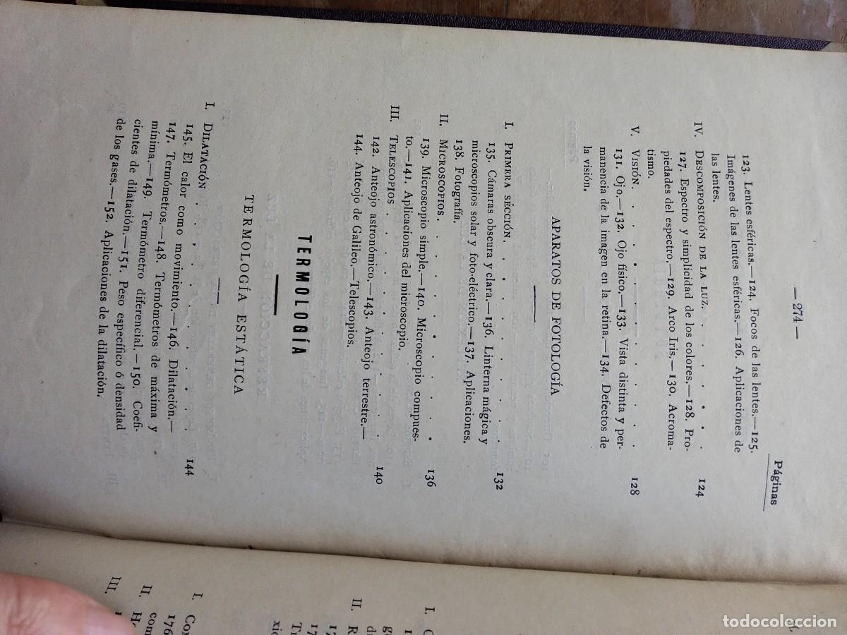 Libros antiguos: Elementos de f&iacute;sica La Coru&ntilde;a - Foto 9