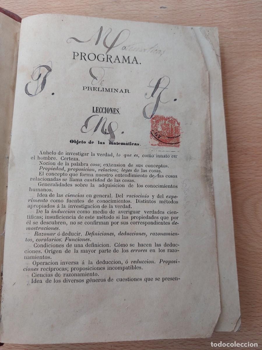 Libros antiguos: Programa de lecciones de matem&aacute;ticas- Antonio Suarez y Rodriguez- Valencia- 1977 - Foto 2