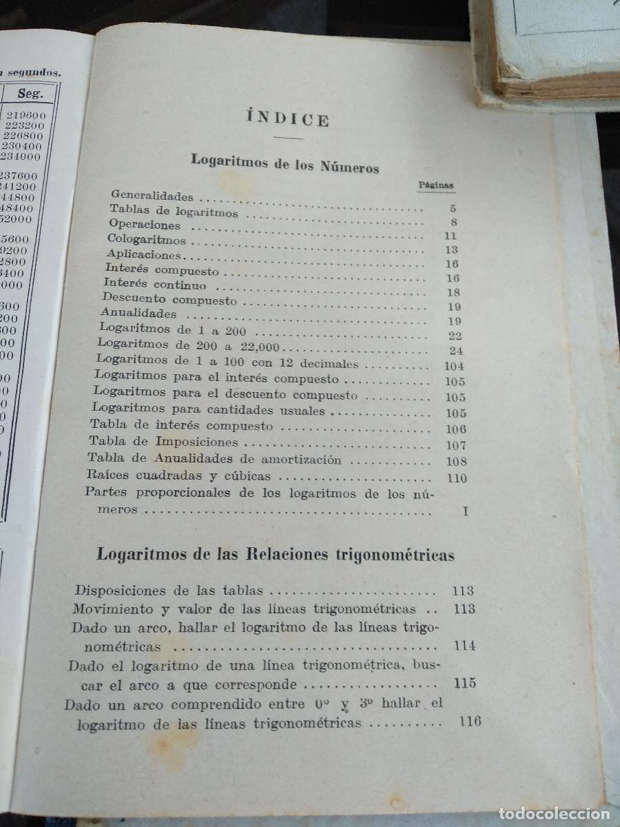 Libros antiguos: TABLAS DE LOGARITMOS G.M. BRU&Ntilde;O. A&ntilde;os 1930? - Foto 3