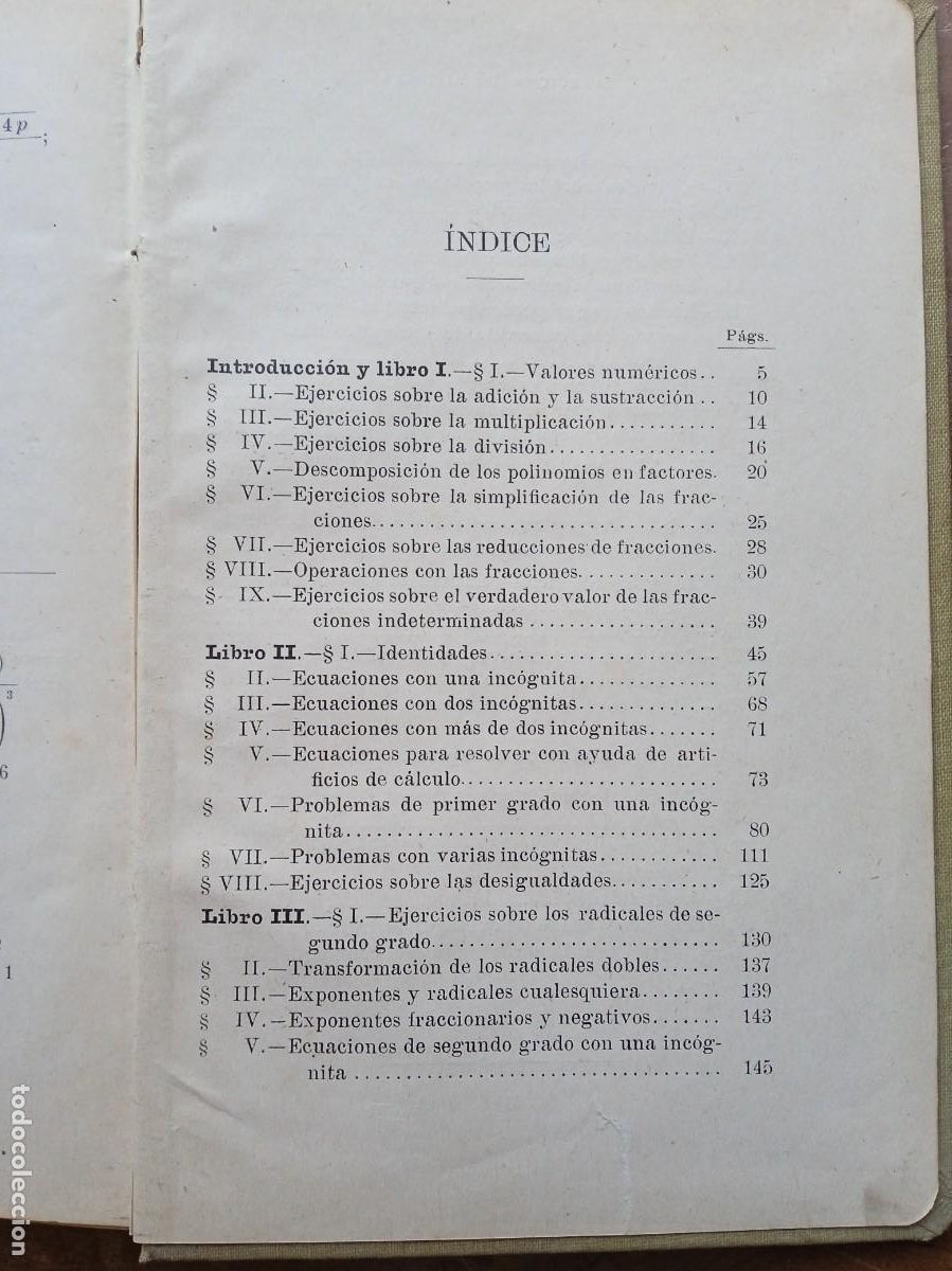 Libros antiguos: Ejercicios y problemas de &aacute;lgebra Bru&ntilde;o 1918 - Foto 5