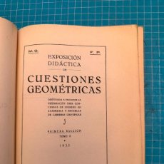 Libros antiguos: CUESTIONES GEOMÉTRICAS-II-1935(65€)