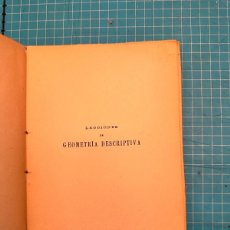 Libros antiguos: LECCIONES DE GEOMETRÍA DESCRIPTIVA- APARICI-II-1925(65€)