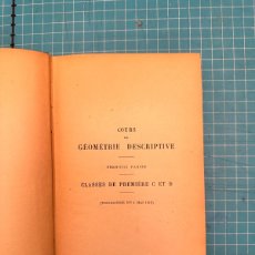 Libros antiguos: COURS DE GÉOMÉTRIE DESCRIPTIVE-FGM-1926(65€)