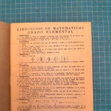 Libros antiguos: EJERCICIOS DE MATEMÁTICAS 1960(26€)