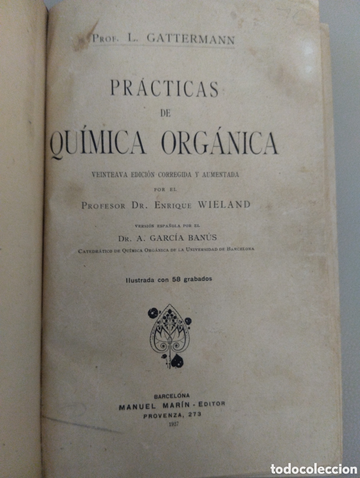 Libros antiguos: Pr&aacute;cticas de Qu&iacute;mica Org&aacute;nica, Prof. L. Gattermann - Foto 3
