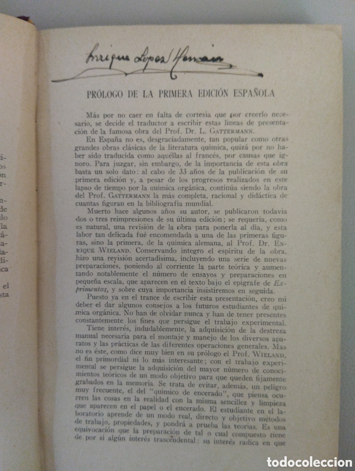 Libros antiguos: Pr&aacute;cticas de Qu&iacute;mica Org&aacute;nica, Prof. L. Gattermann - Foto 4