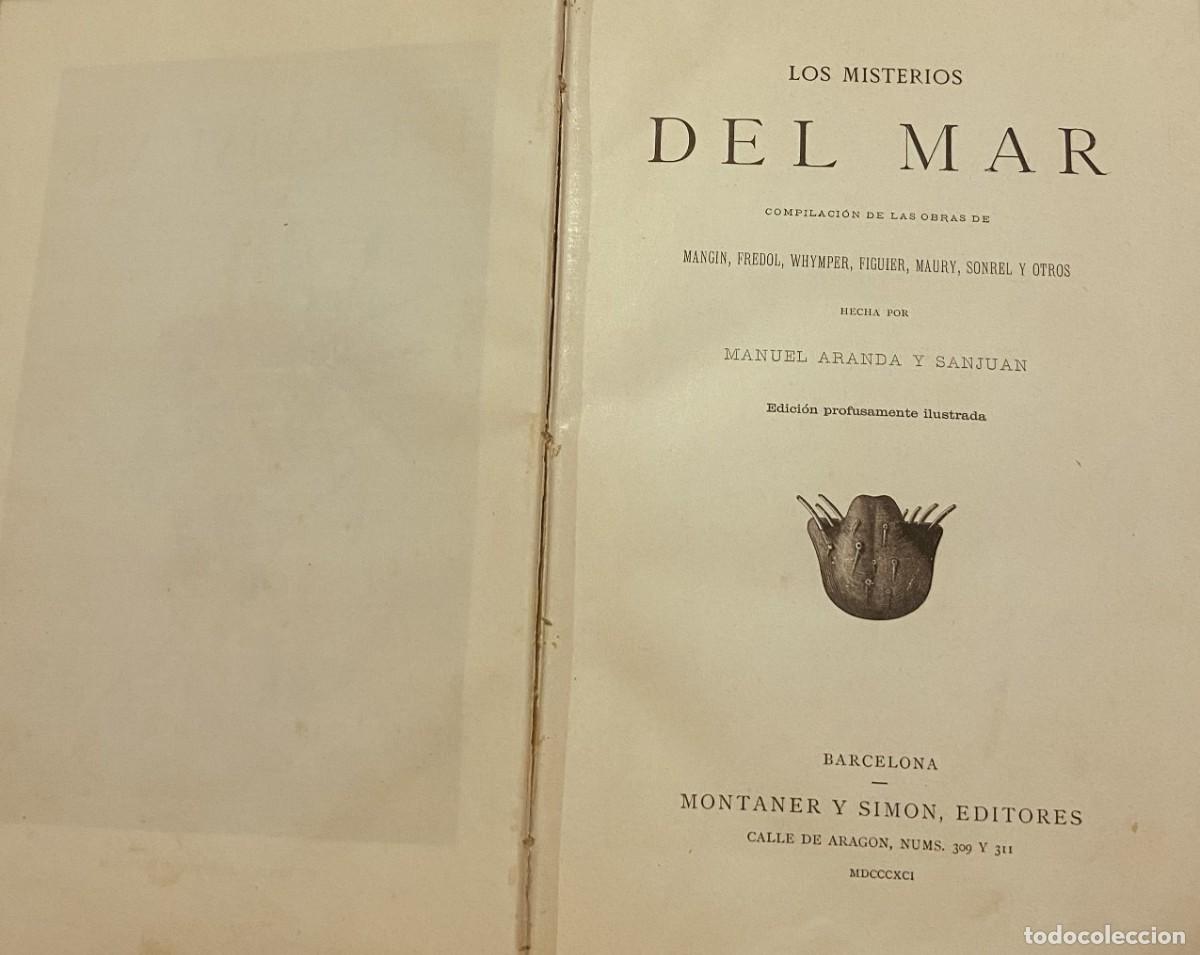 Libros antiguos: Misterios del mar de Manuel Aranda y Sanjuan - Foto 3