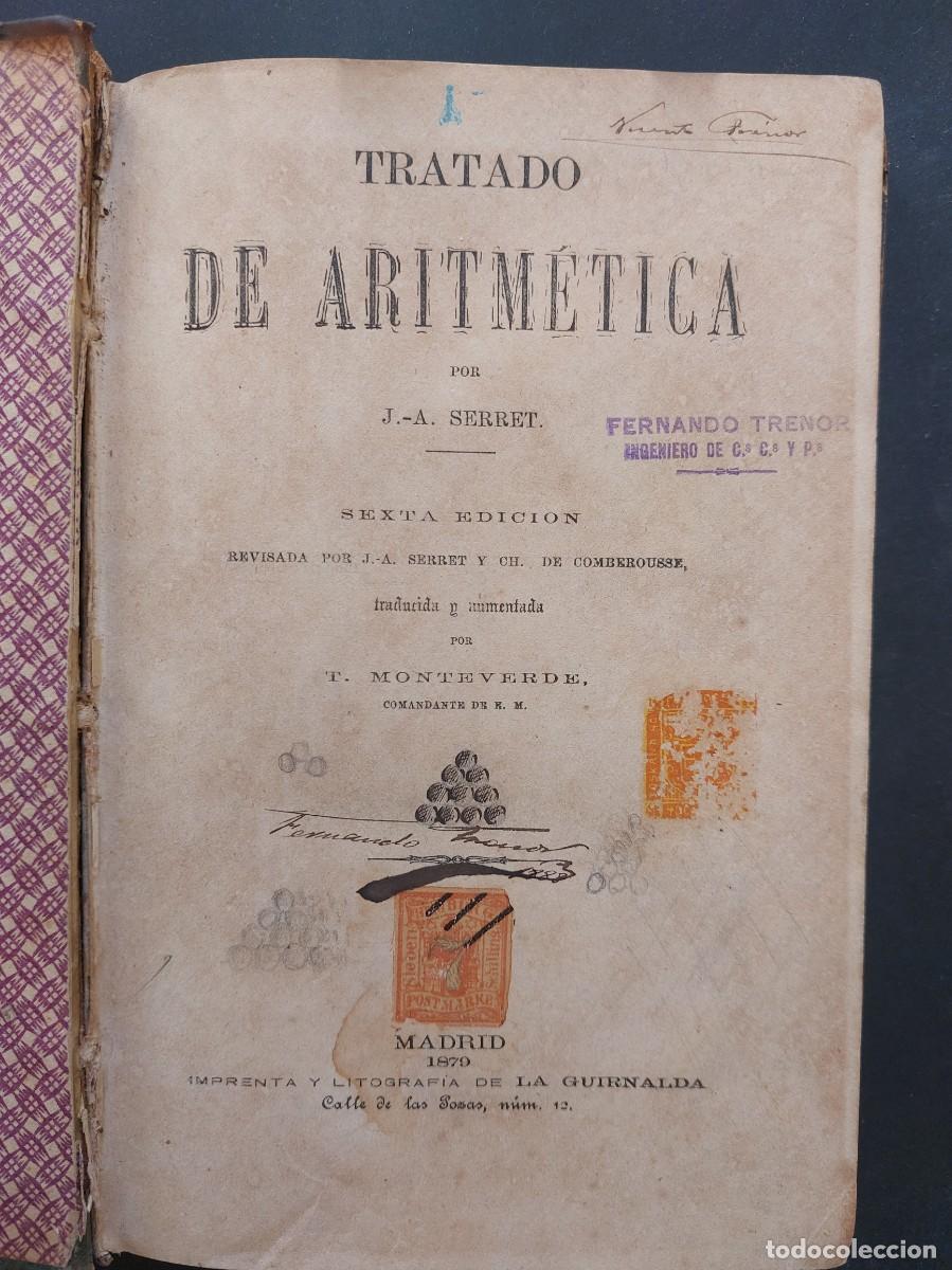 Libros antiguos: Tratado de aritmetica - J.A.Serret-1879 - Foto 1