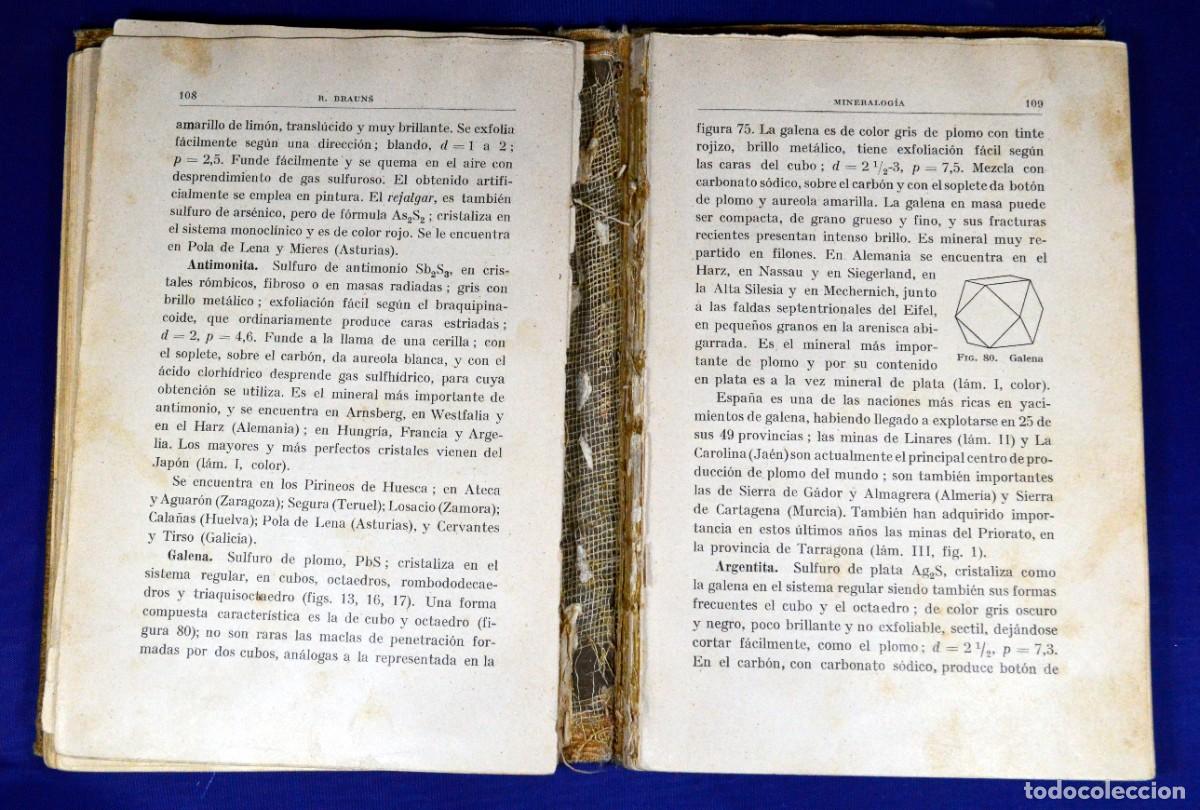 Libros antiguos: MINERALOG&Iacute;A der R. Brauns - Foto 2