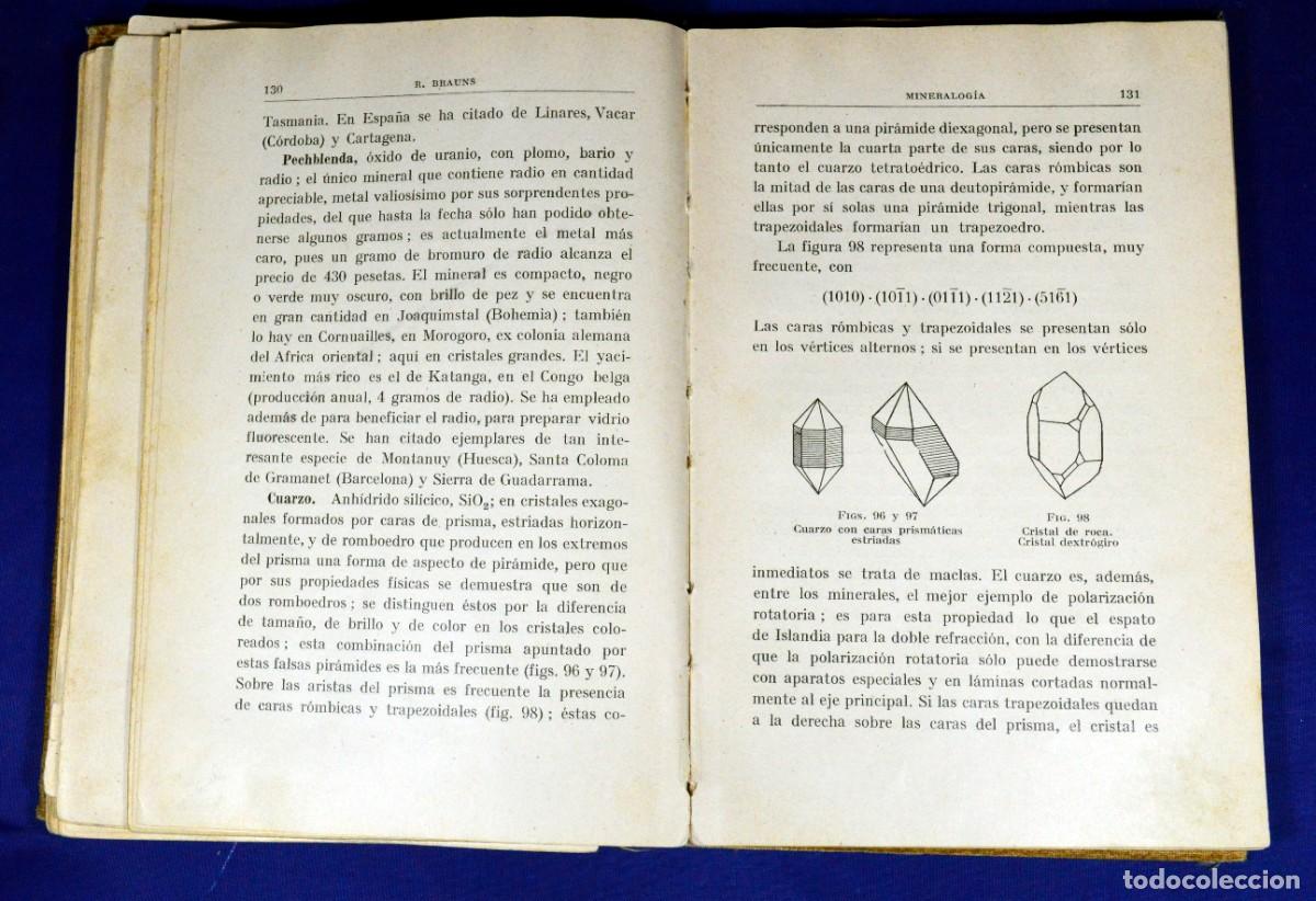 Libros antiguos: MINERALOG&Iacute;A der R. Brauns - Foto 3
