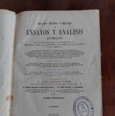 Libros antiguos: TRATADO TEÓRICO Y PRÁCTICO DE ENSAYOS Y ANÁLISIS QUÍMICOS - LUIS MARIA UTOR - 1872