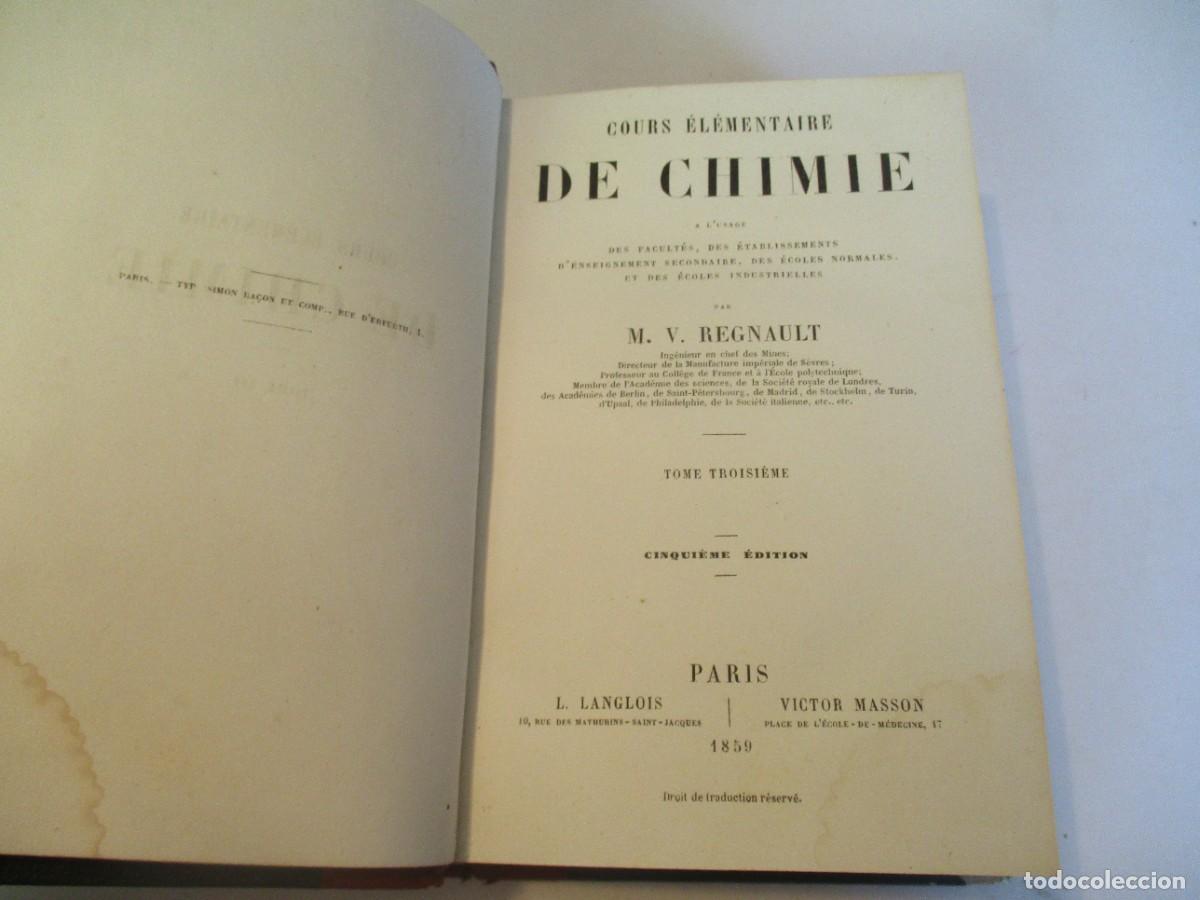 Libros antiguos: M. V. Cours &eacute;lementaire de Chimie W23427 - Foto 2