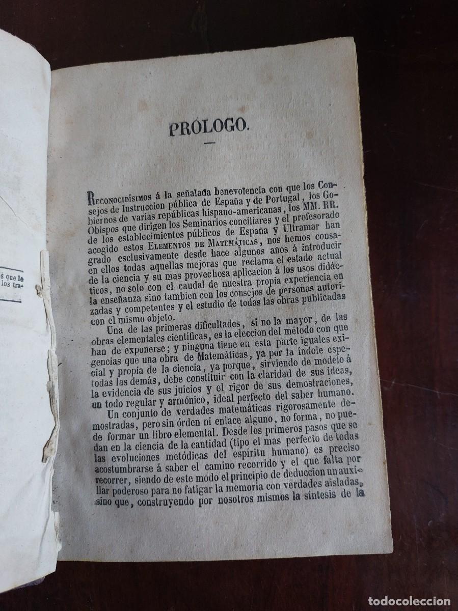 Libros antiguos: Elementos de matem&aacute;ticas - Acislo F. Vallin y Bustillo - 1877 - Foto 2