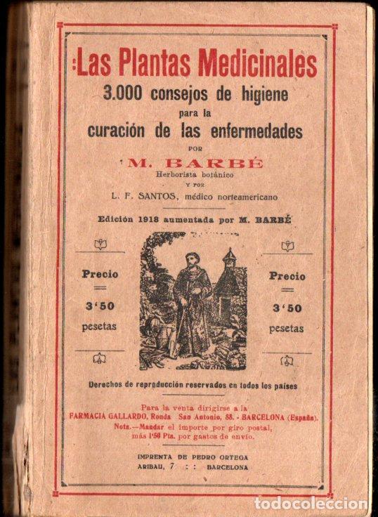 Libros antiguos: BARB&Eacute; : PLANTAS MEDICINALES (ORTEGA, 1918) - Foto 1
