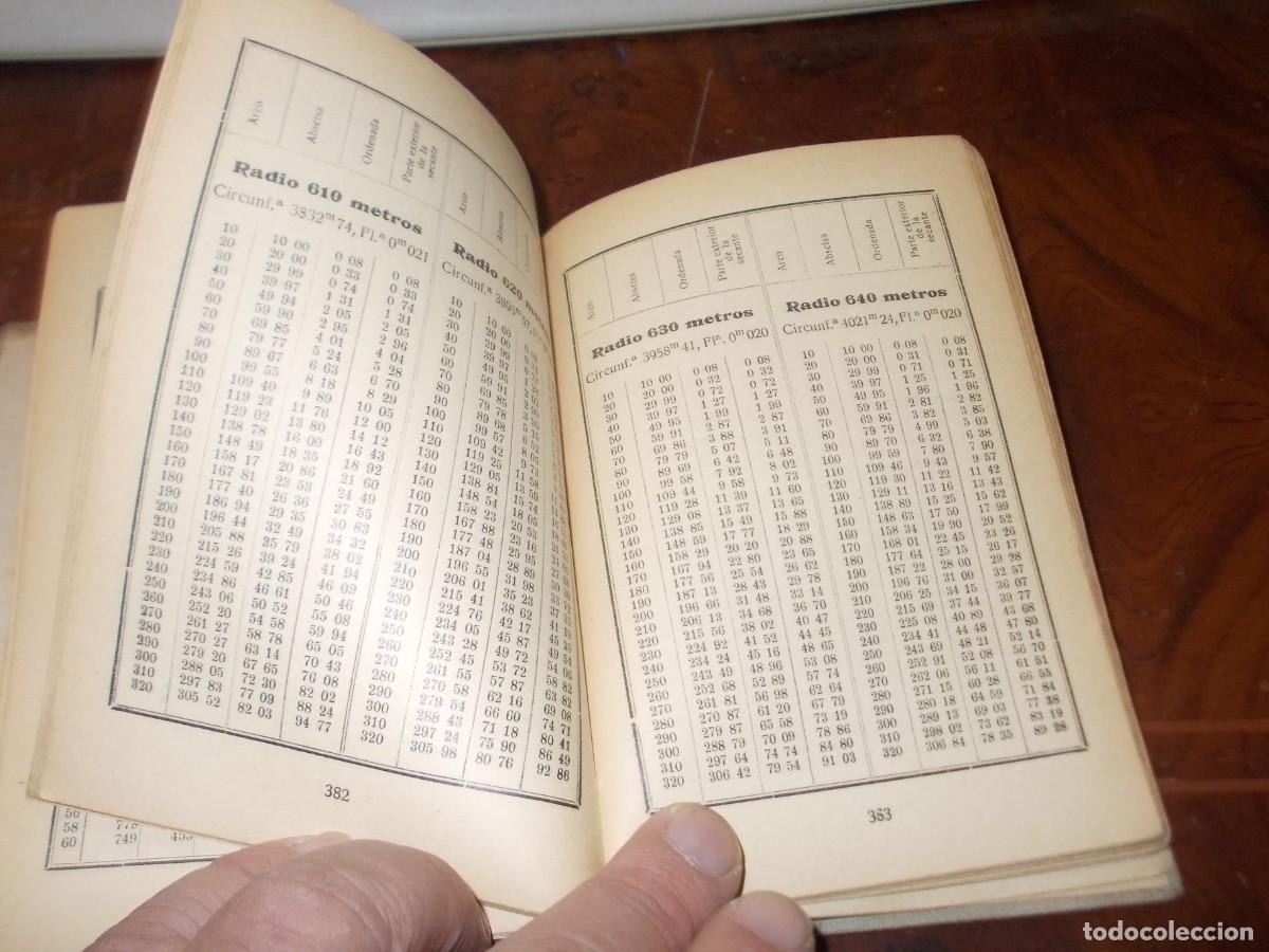 Libros antiguos: Tablas para el trazado de curvas circulares. Rafael Coderch. Manuales Romo 4&ordf; ed. 1.930, defecto - Foto 8