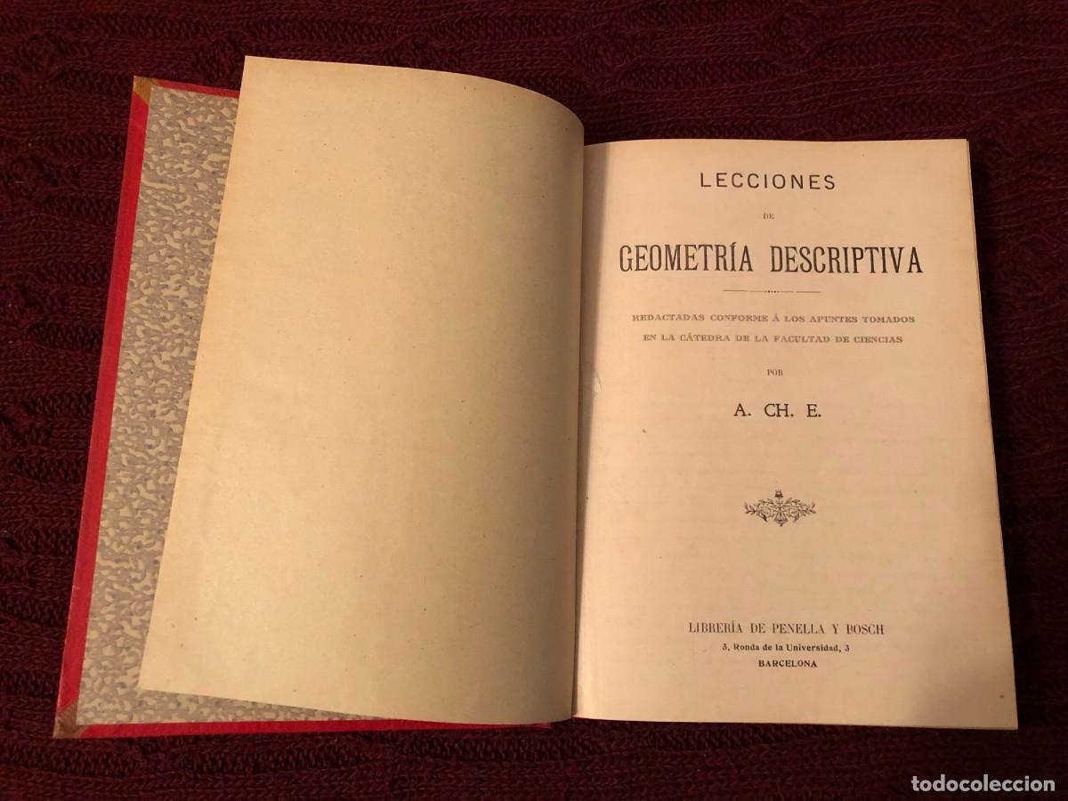 Libros antiguos: A. CH. E.: - LECCIONES DE GEOMETR&Iacute;A DESCRIPTIVA... - (S.A.) - Foto 2