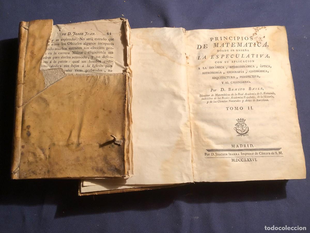Libros antiguos: BENITO BAILS: - PRINCIPIOS DE MATEM&Aacute;TICA - (TOMOS I Y II) (1776) - Foto 4