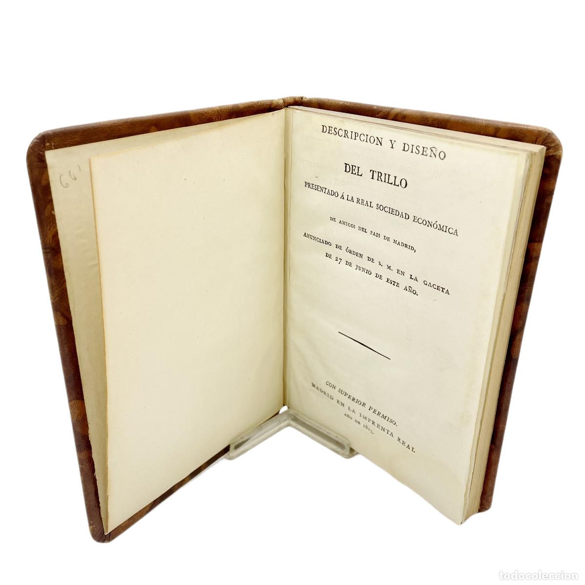 Libros antiguos: AN&Oacute;NIMO - DESCRIPCI&Oacute;N Y DISE&Ntilde;O DEL TRILLO (1&ordf; EDICI&Oacute;N) - 1815 - Foto 2