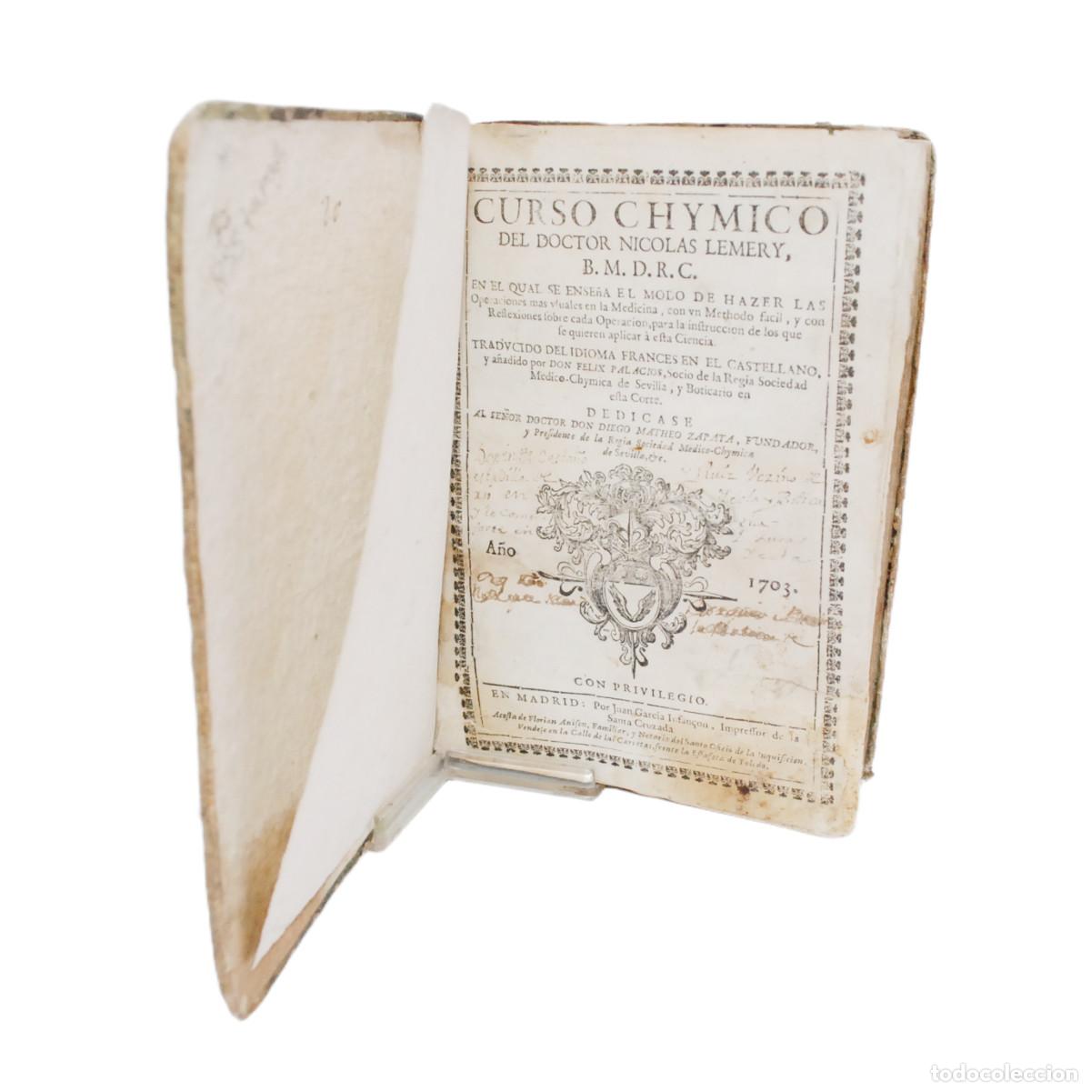 Libros antiguos: NICOLAS LEMERY - CURSO CHYMICO - 1703 - Foto 2