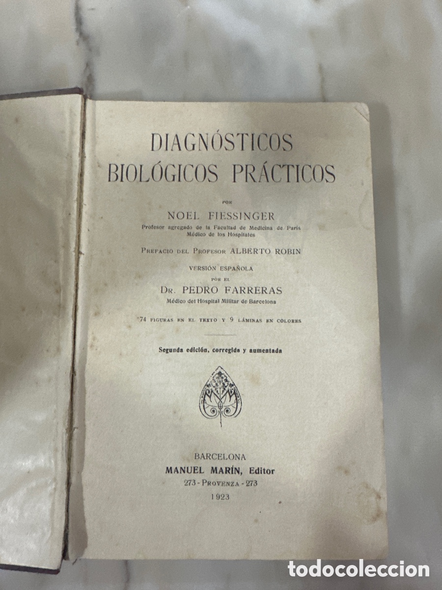Libros antiguos: Diagn&oacute;sticos biol&oacute;gicos pr&aacute;cticos 1923 - Foto 1