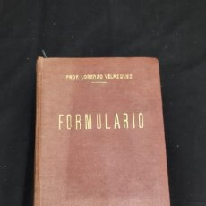 Libros antiguos: FORMULARIO MATEMATICO ALVAREZ VALDES 1942 Y FORMULARIO LORENZO VELAZQUEZ 10 EDICIÓN 1956