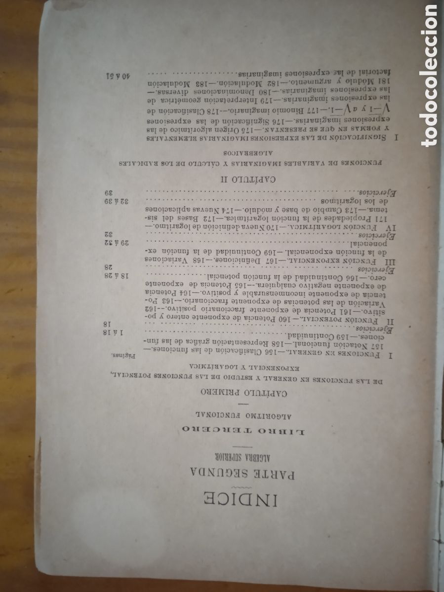 Libros antiguos: &Aacute;lgebra, segunda parte. D. I. Salinas, D. M. Ben&iacute;tez. - Foto 4
