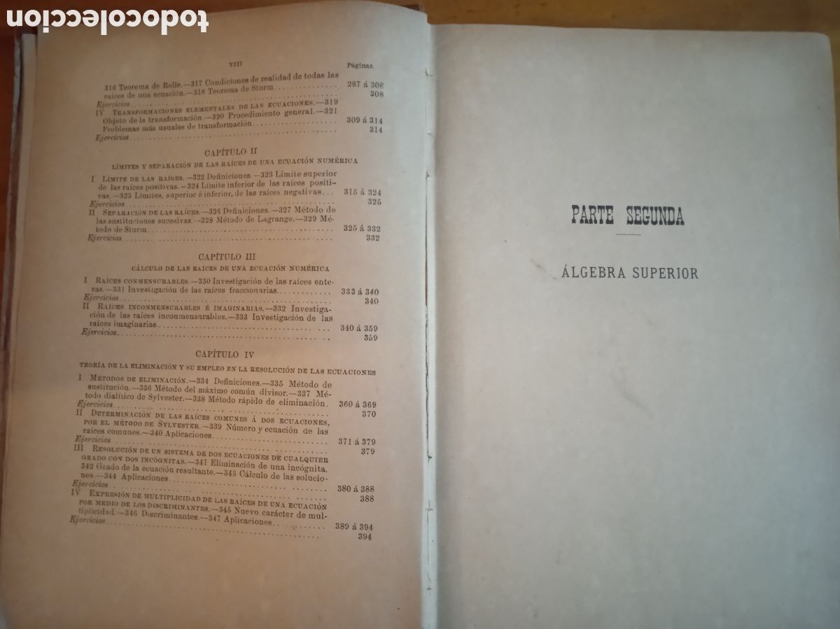 Libros antiguos: &Aacute;lgebra, segunda parte. D. I. Salinas, D. M. Ben&iacute;tez. - Foto 7