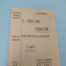 Libros antiguos: EL PROBLEMA FORRAJERO. CULTIVO DE LA ALFALFA. 2 PARTE. P. RICALDONE. MAYO 1908
