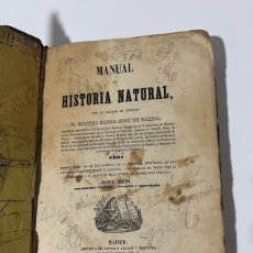 Libri antichi: MANUAL DE HISTORIA NATURAL. MANUEL MARÍA JOSÉ DE GALDO. 1858.