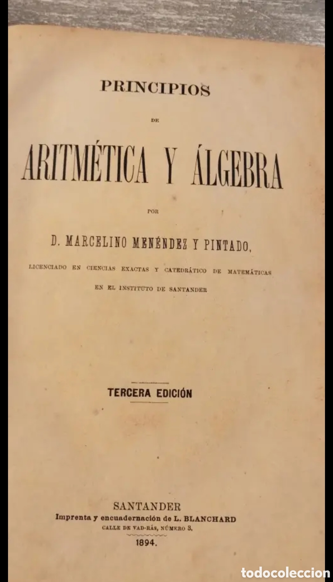 Libros antiguos: 1894 Principios de Aritm&eacute;tica y &Aacute;lgebra - Foto 3