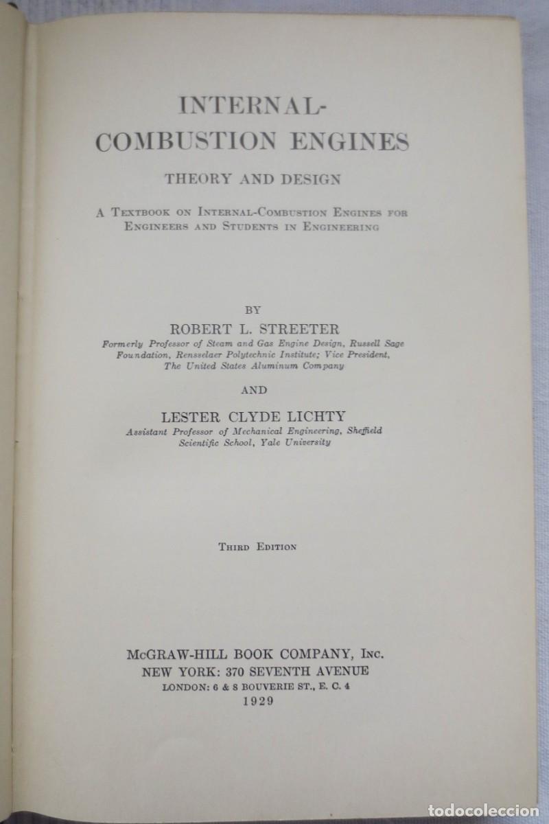 Libros antiguos: Motores de Combustion Interna - Foto 1