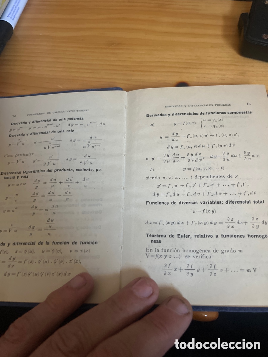 Libros antiguos: Formulario de c&aacute;lculo infinitesimal - Foto 3