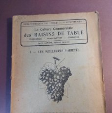 Libros antiguos: CULTIVO COMERCIAL DE UVAS DE MESA - LAS MEJORES VARIEDADES - H. LATIERE - 1926