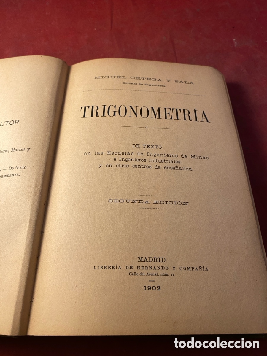 Libros antiguos: TRIGONOMETR&Iacute;A 1902 - Foto 2