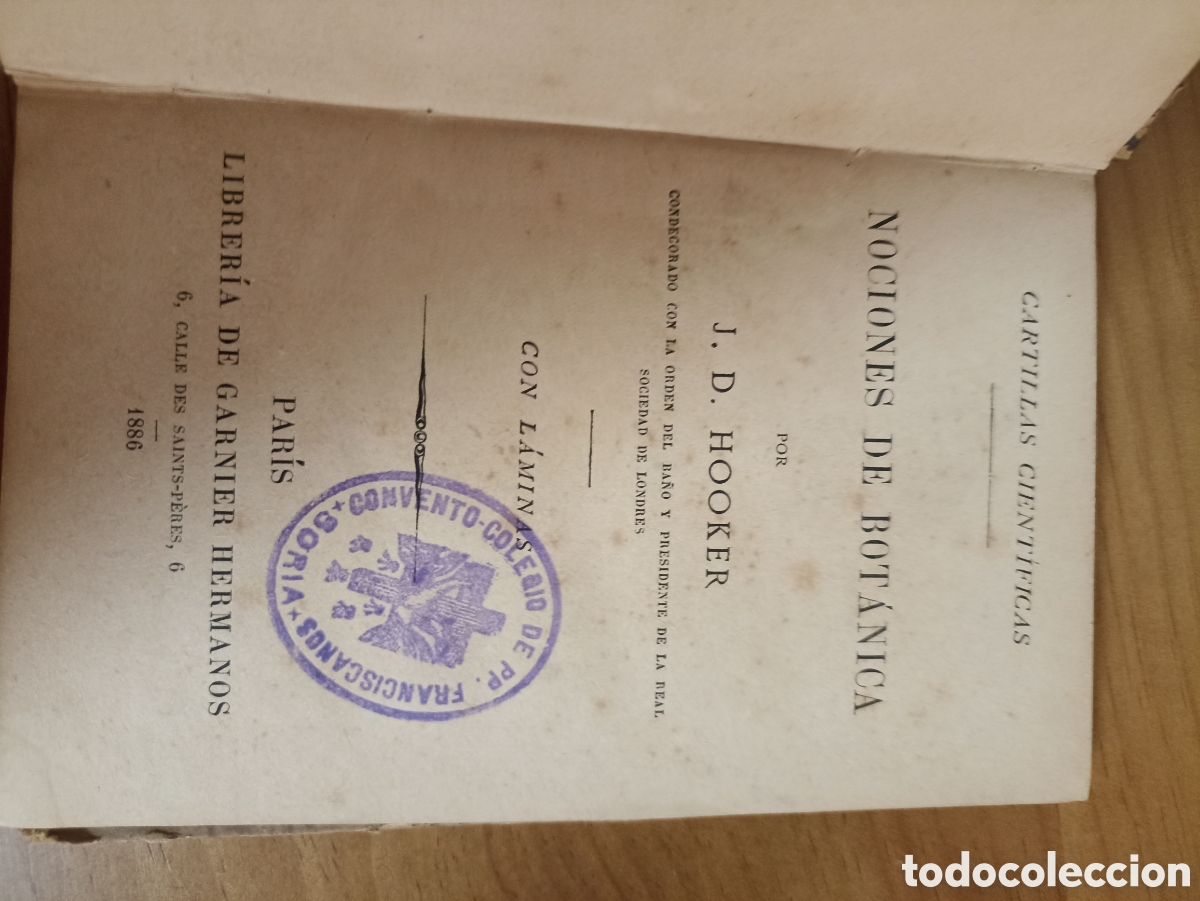 Libros antiguos: Nociones de Bot&aacute;nica. J. D. Hooker. Paris 1886 - Foto 2