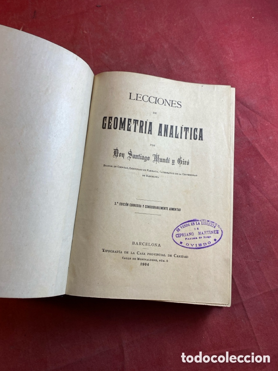 Libros antiguos: LECCIONES DE GEOMETR&Iacute;A ANAL&Iacute;TICA - Foto 3