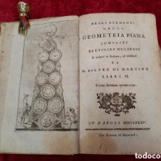 Libros antiguos: L-1804. DEGLI ELEMENTI DELLA GEOMETRIA PIANA. EUCLIDE MEGARESE. ITALIANO: PIETRO DI MARTINO. 1785