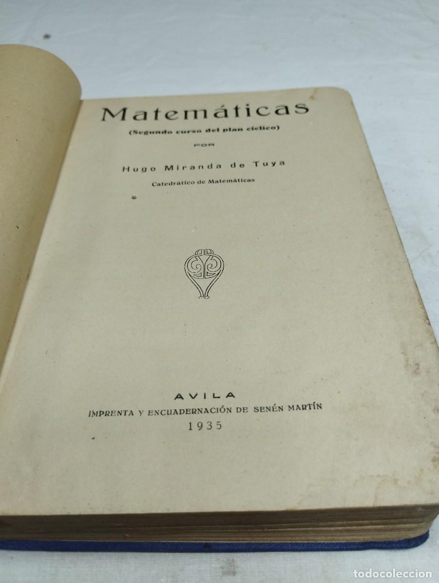 Libros antiguos: Matem&aacute;ticas, segundo curso. H. Miranda, 1935 - Foto 2