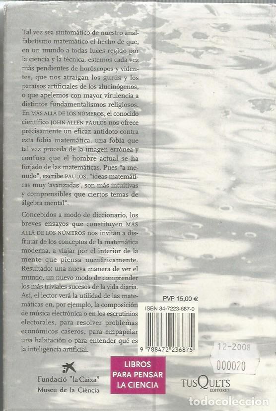 Libros antiguos: M&Aacute;S ALL&Aacute; DE LOS N&Uacute;MEROS - JOHN ALLEN PAULOS - Foto 6