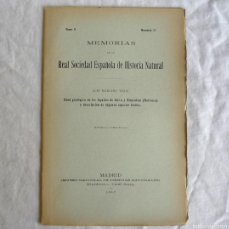 Libros antiguos: EDAD GEOLÓGICA LIGNITOS SELVA Y BENISALEM MALLORCA DESCRIPCIÓN ESPECIES FÓSILES, L. M. VIDAL, 1917