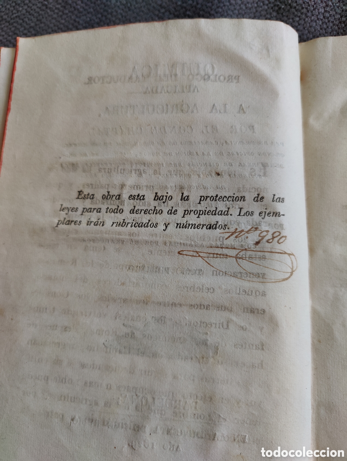 Libros antiguos: QUIMICA APLICADA A LA AGRICULTURA - Foto 5