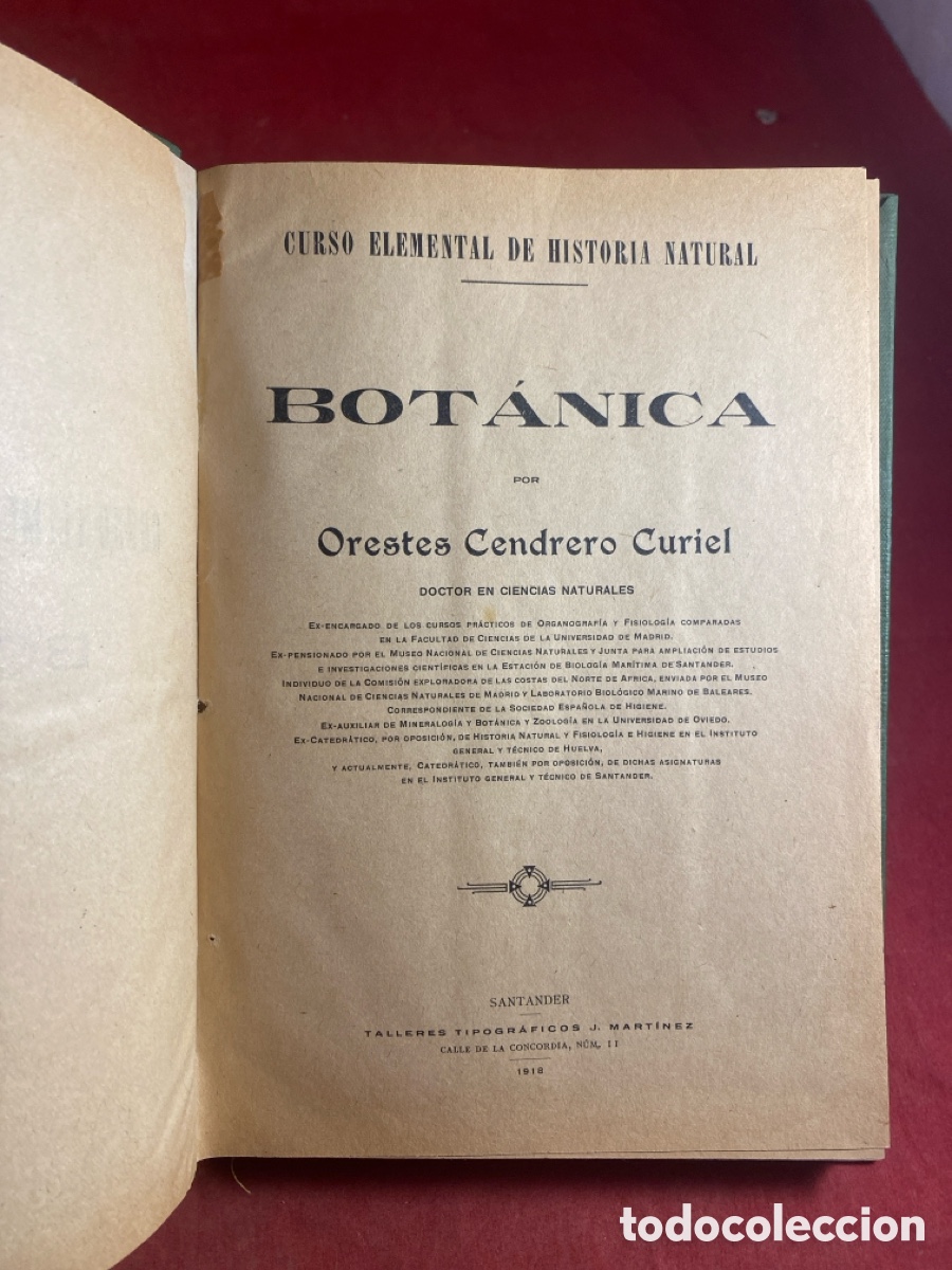 Libros antiguos: CURSO ELEMENTAL DE HISTORIA NATURAL BOT&Aacute;NICA - Foto 1